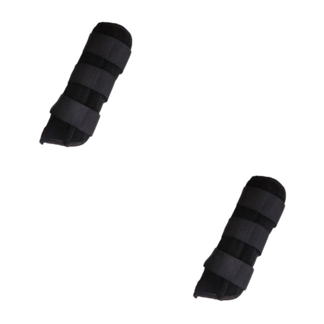 Vogacara Férula para fracturas, muñequera, soporte para codo, placa de acero, fijador de mano de obra fina, cuidado de la salud de larga Negro Grande/Derecha 2piezas
