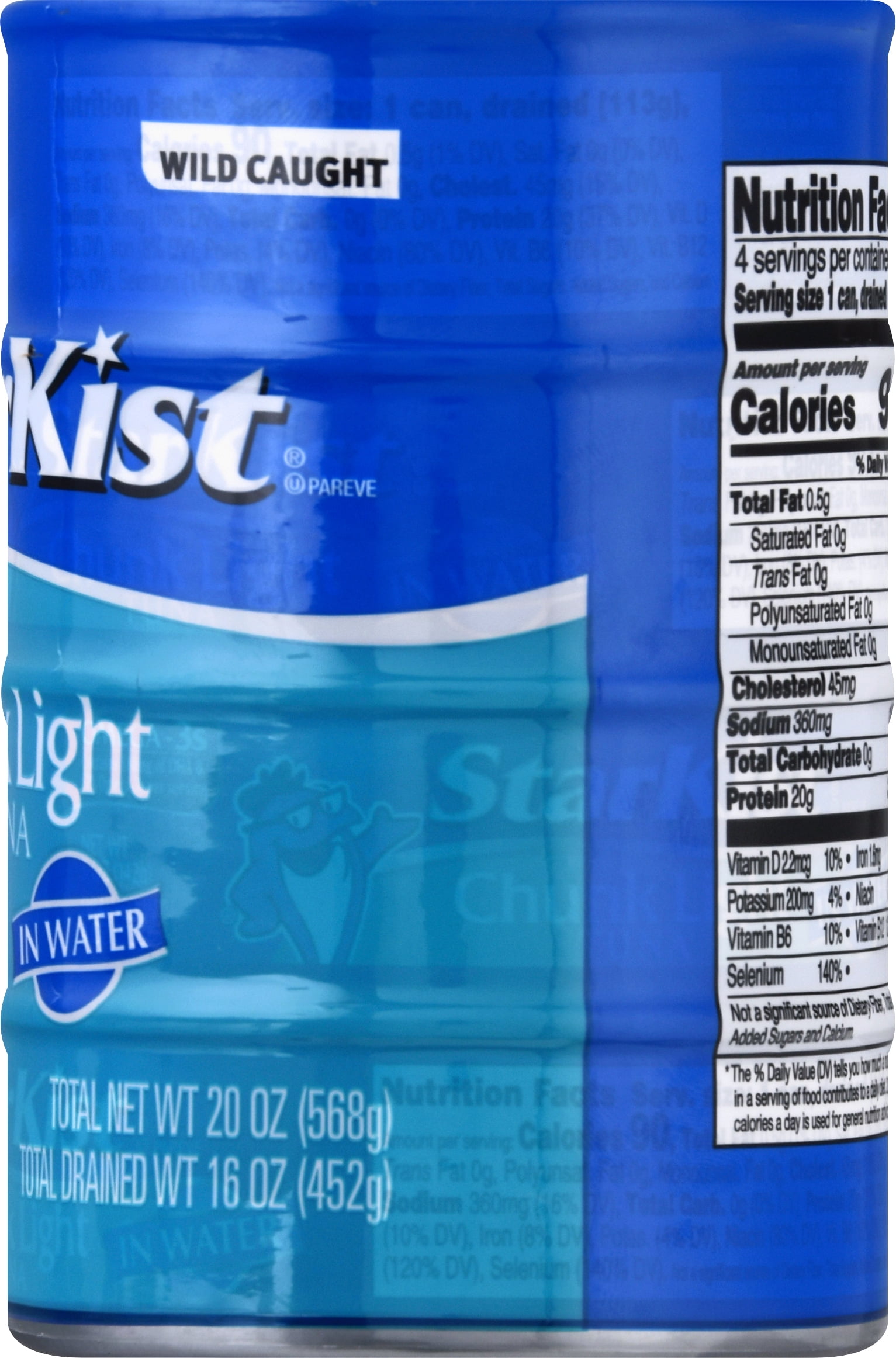 (2 pack) StarKist Chunk Light Tuna in Water, Wild Caught, 20g Protein, 5 oz, 4 Cans