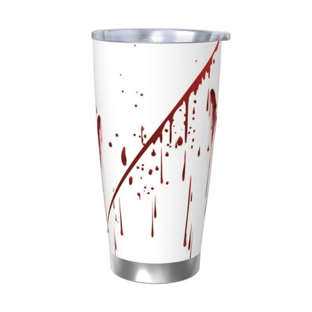 

Fuzoiu Bloody Hand Print 20oz Tumbler Stainless Steel Vacuum Insulated Car Cup Insulated Coffee Mug Travel Mug with Lid Thermal Cup for Outdoor-Without Straw