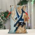 thumbnail image 4 of Fuzoiu Airplane World Map Adventure Print Christmas Gift Bag,Burlap Gift Bag with Drawstring Closure & Hang Tag,Perfect for Holidays, Birthdays, and Special Occasions-Small, 4 of 7