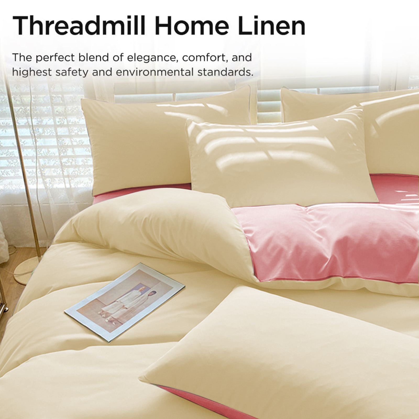 Muecwrye Bedding Comforter Sets, Queen Sheet Set,Washable Cotton Sheets, King Size Comforter Set, Twin Mattress Protector, Standard Size Set of 4 (1 Duvet Cover, 1 Bed sheet, 2 Pillow Covers)