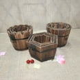 thumbnail image 2 of BESTYASH Flower Pot Bucket Wooden Barrel Planter 1Pcs Office Decoration Retro, 2 of 7