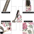 thumbnail image 5 of Stylish Leather Crossbody Bag 8.46x5.9x2.16In Easy To Carry Multi-Purpose Travel Hiking Shopping Fashion Bag Pink Oil Painting Rose, 5 of 7