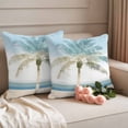 thumbnail image 6 of 2 Pack Outdoor Waterproof Throw Pillow Covers,Watercolor Beach Palm Trees Decorative Square Pillow Case Patio Pillowcases for Chair Couch Sofa 16x16in, 6 of 9