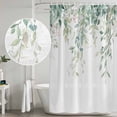 thumbnail image 6 of Eucalyptus Leaves Shower Curtain, Waterproof Shower Curtains for Bathroom, Sage Green Botanical Spring Summer Washable Fabric Cloth Bathroom Curtain Set Bathtub Decor with Hook 72''x72'', 6 of 9