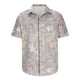 thumbnail image 3 of Camisas de Manga Corta de los Hombres Casual Hoja Impresión Solapa Superior, Mezcla de Poliéster/Spandex de la Moda para la Fiesta Y la Playa, 3 of 5