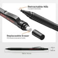 thumbnail image 3 of Nicpro 2 PCS Mechanical Pencil 0.5mm & 0.7 mm with Case, MP1000 Metal Artist Pencil Set with 6 Tubes HB Lead Refills, 3 Erasers, 9 Eraser Refills, Black, 3 of 7