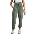 thumbnail image 1 of kingston Womens Solid Casual Jogger Pants, Green, Juniors, Small, 1 of 1