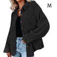 thumbnail image 2 of Sonducket Camisa de mujer Casual Botón Top Blusa de pana Blusa Abrigo de otoño Prendas para la parte del cuerpo negro M, 2 of 4