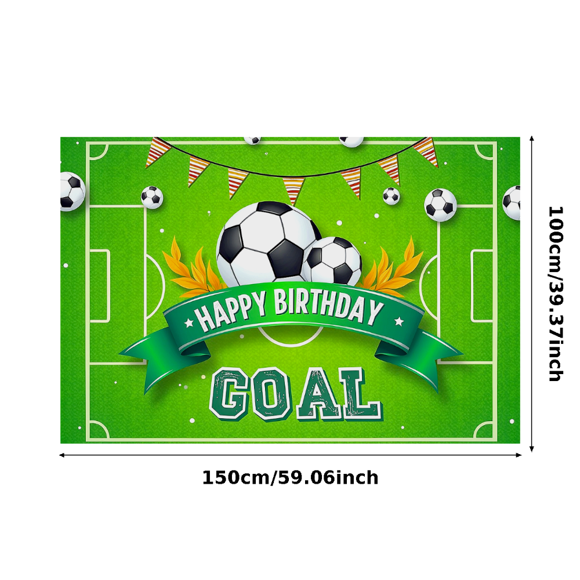 Happy Birthday Soccer Themed Background Banner Decorations for Birthday Parties Photography Props Soccer Fan Celebrations Decor Backdrop