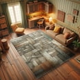 thumbnail image 3 of Ambesonne Bohemian Decorative Rug Carpet, Zigzag Herringbone Squares, 5' 1" X 7' 5", Grey Sepia and Cinnamon, 3 of 5
