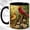 Black, variant on Mosaic Bird Pair Coffee Mug, Daisy Bird Mug, Ceramic 11 oz