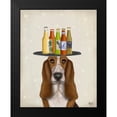 thumbnail image 2 of Fab Funky 12x14 Black Modern Framed Museum Art Print Titled - Basset Hound Beer Lover, 2 of 5