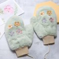thumbnail image 1 of Cute Little Flower Plush Gloves, Halter Neck With Rope, Korean Version, Winter Cold Protection And Warmth,Green, 1 of 5