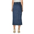 thumbnail image 3 of PAOLA RIBONI Denim Skirt with Slit, Women's Casual High Waist Split Midi Jean Skirts, Slim Fit Pencil Skirt, 3 of 15