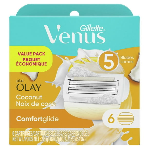 Cartouches de rechange de rasoir Gillette Venus ComfortGlide plus Olay Coconut pour femmes 6 unités