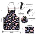 thumbnail image 3 of Pioneer Flower Floral Print Pattern Cotton Linen Apron with Pockets, Waterproof Adjustable, 33x27 Inch for Kitchen, Gardening, BBQ, Salon, 3 of 6