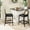 Black, variant on 26.5" Curved Back Cane Rattan Stools | Ideal for Dining Areas, Footrest for Relaxation | Solid Oak and Natural Cane Webbing | Boucle Upholstery Solves Boring Seating