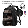 thumbnail image 2 of Fotbe American Flag with Desert Camouflage Mochila con Estampado y Puerto USB para Hombre y Mujer, Mochila Antirrobo, Mochila de Viaje, Mochila Escolar, Mochila Universitaria, 2 of 7