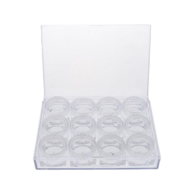 12 piezas Mini cajas de almacenamiento Joyas Puntas de uñas Contenedor de artículos