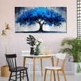 thumbnail image 3 of HFDF Blue Wall Art Large Tree of Life Wall Art for Livg Room Bedroom Office Bathroom Modern Canvas Prts Blue and Grey Picture 14x11inch Framed, 3 of 6