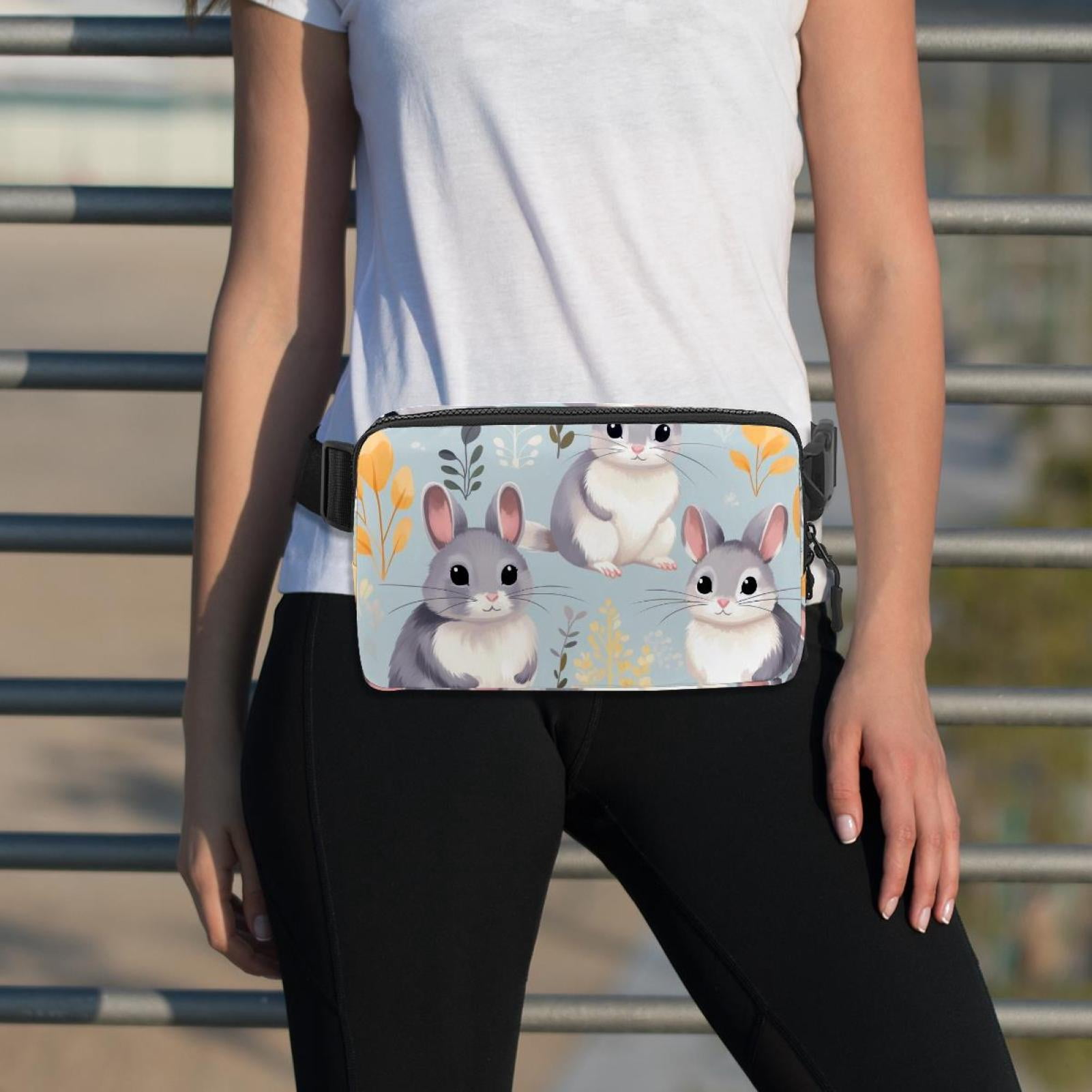 Chinchilla Adjustable Lightweight Waist Bags with Extension Strap, Unisex Running Belt Fanny Pack