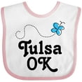 thumbnail image 3 of Inktastic Tulsa Oklahoma butterfly Girls Baby Bib, 3 of 4
