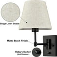 thumbnail image 3 of Plug in Wall Sconces Set of Two Black Swing Arm Wall Lamp, 3 of 7