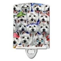 Caroline's Treasures PPP3217CNL Westie Many Faces Ceramic Night Light, 6x4x3", multicolor