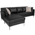 thumbnail image 2 of Flash Furniture Back Bay Upholstered Accent Pillow Back Sectional with Left Side Facing Chaise in Black LeatherSoft, 2 of 8