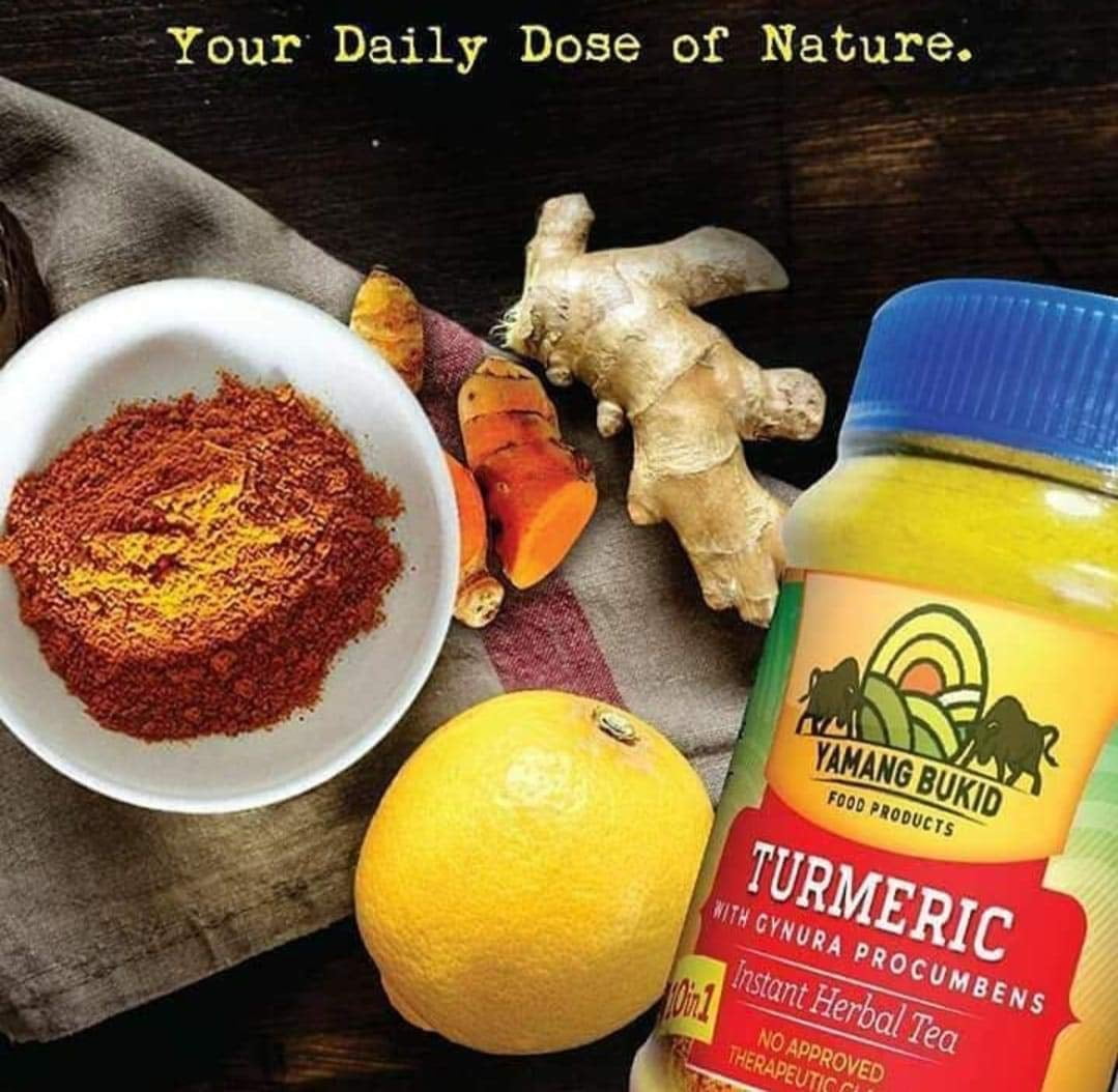 Turmeric & Herbs Powder Drink Mix  10-Ingredient Organic Blend from Yamang Bukid with Curcuminoids, Gynura Procumbens, Ginger, Lemongrass, Moringa (Pack of 1)