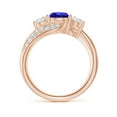 thumbnail image 2 of ANGARA Natural Tanzanite and Diamond Three Stone Bypass Engagement Ring in 14K Rose Gold for Women (Size-6mm) | December Birthstone, Anniversary, Jewelry Gift for Women | Natural Tanzanite Ring, 2 of 9