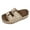 Beige, variant on Women's Platform Sandals Cork Footbed Heeled Slides with Double Buckles Summer Clogs