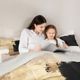 thumbnail image 4 of Homewish Gold Black Ombre Twin Comforter Sets,Watercolor Oil Painting Bedding Set,Light Gray Reversible,2pcs,1 Comforter and 1 Pillowcase, 4 of 7