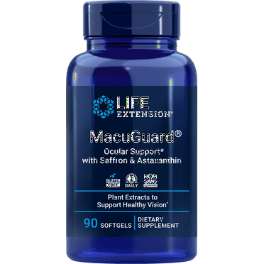Life Extension MacuGuard Ocular Support 90 softgels with Saffron, Lutein, Astaxanthin & Zeaxanthin, - Eye Vitamin Supplement