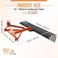 thumbnail image 2 of Jocisland 3 Point Tow Behind Rake, 60" Adjustable Angle with 32 Steel Tines, Lawn Dethatcher Landscape Rake with Attachments for Field, Pasture, Yard Cleanup, 2 of 9