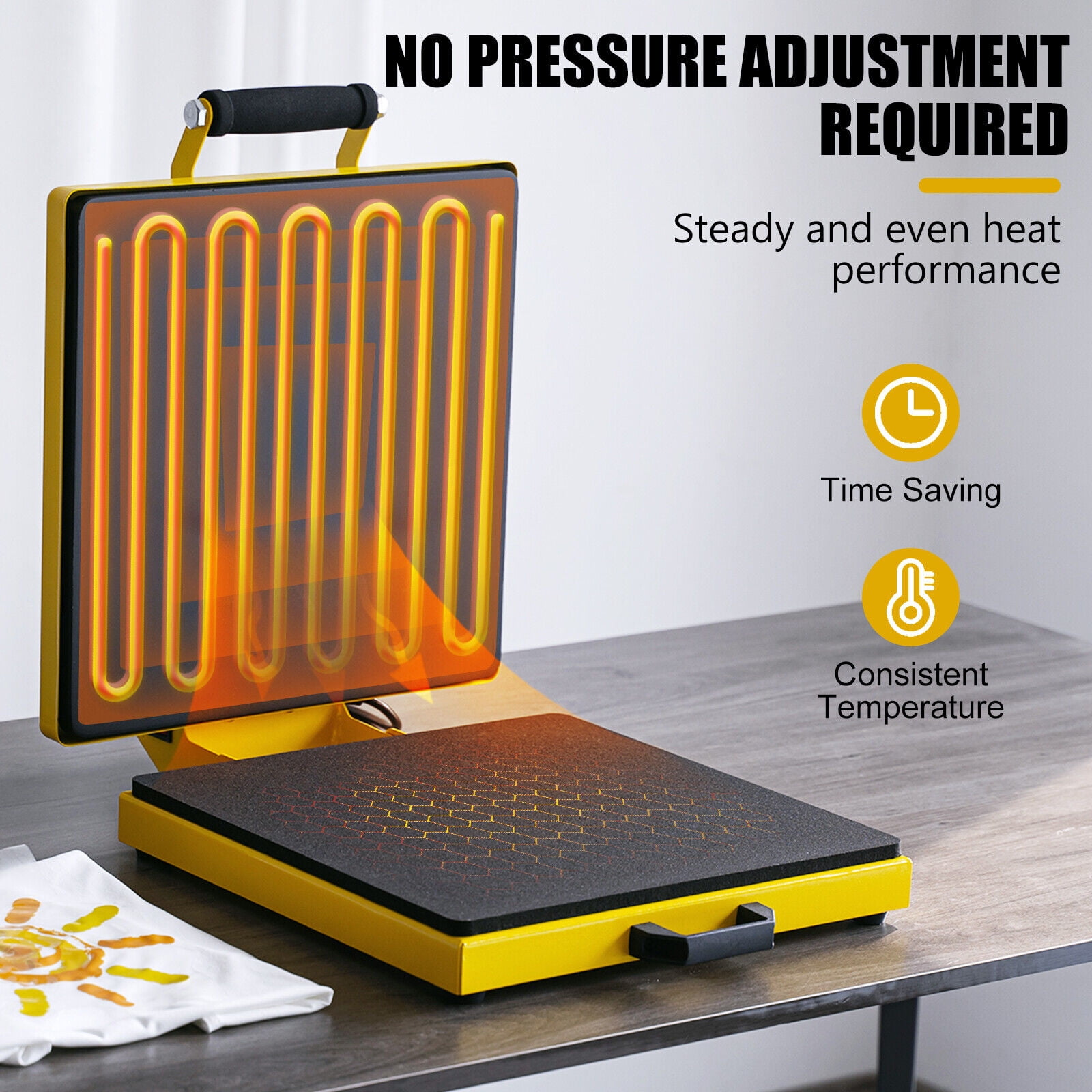 SHZOND Clamshell Heat Press Machine 15 x 15 Inch Large Heat Press Digital Control Heat Transfer Machine for T-Shirts, Bag, Mouse Pad