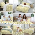 thumbnail image 5 of Modern Yellow 4 Piece Duvet Cover Set Full Size and White Geometric Pattern Soft Bedding Set Comforter Cover, 1 Duvet Cover 1 Flat Sheets and 2 Pillowcases, 5 of 9