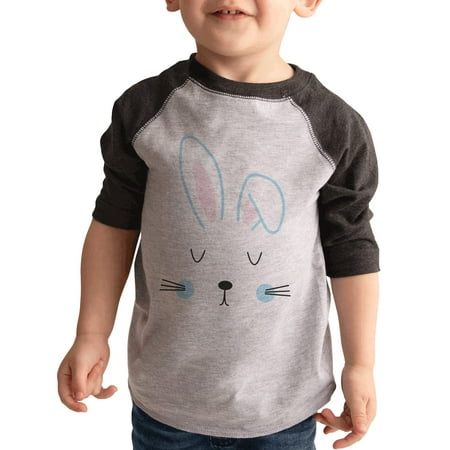 

7 ate 9 Apparel Boys Happy Easter Shirts - Cute Bunny Face Grey Shirt 18 Months