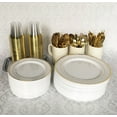 JL Prime 120 Piece Gold Plastic Silverware Set, ReUsable Recyclable