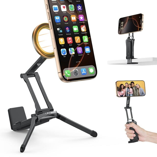Trípode de teléfono OMOTON giratorio 360° con imán para iPhone
