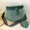 thumbnail image 3 of POINTERTECK Rhinestone PU Chest Bag Fashion Lady Crossbody Bag with Small Purse (Green), 3 of 9