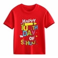 thumbnail image 7 of Whouriu Happy 100Th Day Of School Shirt Toddler Girls Crayon Apple Print Short Sleeve Summer Cute Soft Tee, 7 of 7