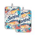 thumbnail image 7 of Yayeee Pot Holders Kitchen Heat Resistant with Pocket 7"x9.8" Cotton Oven Cooking Hot Pads, Yellow Sardines Pattern, 7 of 7