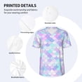 thumbnail image 3 of Goofa Rainbow Scales Pattern Mens Golf Shirt Baseball T-shirt Moisture Wicking Dry Fit Performance Sport Short Sleeve Striped Golf Polo Shirts-X-Large, 3 of 7