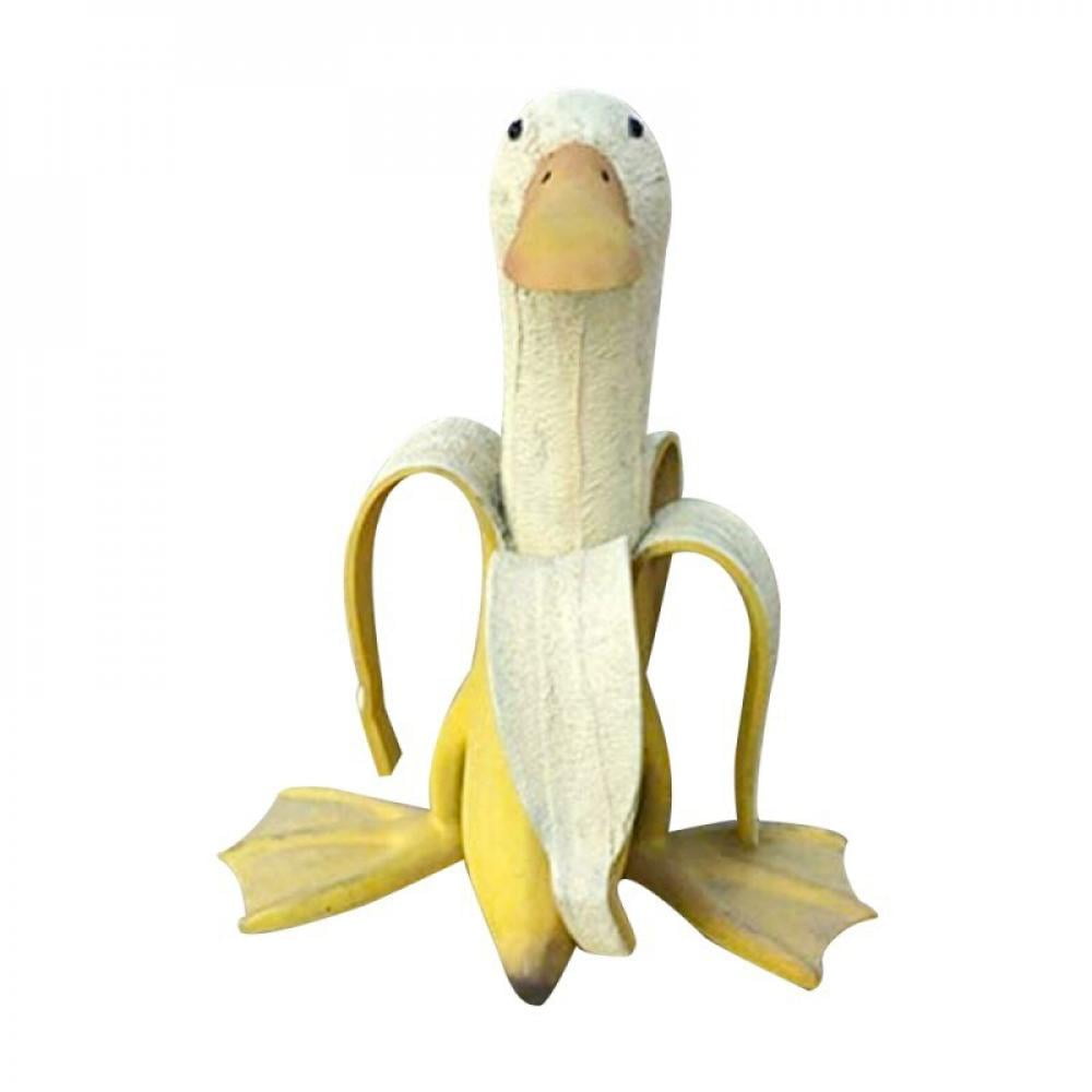Banana Duck Sculpture, Whimsical Banana Duck Yard Art, Creative Banana