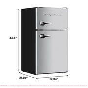 Frigidaire 3.1 Cu. ft. Retro Refrigerator with Freezer Compartment, 2-Door Compact Fridge, Platinum