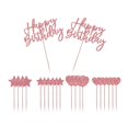 thumbnail image 1 of Adorno para tarta Zulema Feliz cumpleaños Confeti Globo Estrella Oro rosa, 1 of 8