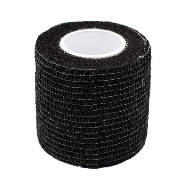 Vendaje no tejido Elástico Deportes Autoadhesivo Fijación Tela Muñeca Envuelto Vendajes transpirables Suministros para exteriores Accesorios para máquinas de ejercicios Negro 2.5 cm x 4.5 cm Naiovety HW4350-02