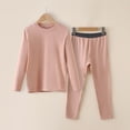 thumbnail image 4 of FYDUU Boys Pajamas 2-Piece Kids Thermal Underwear Set Long Sleeve Shirts Pants Comfortable Wicking Sleepwear Loungewear For Boys Girls,Pink,5-6 Years, 4 of 4